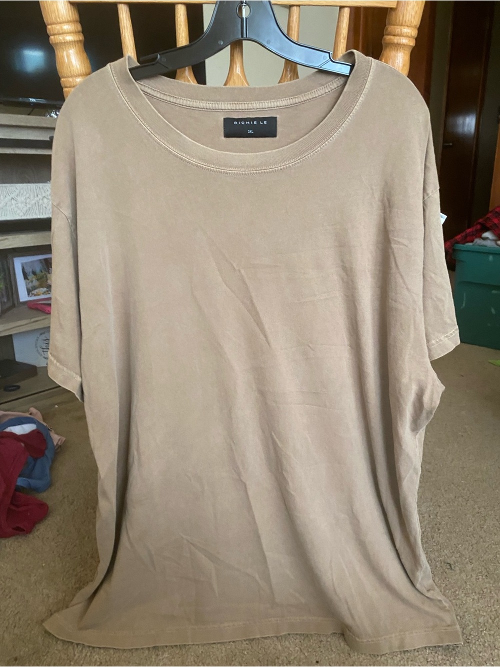 Richie Le Collection Heavyweight Boxy Tee Desert Camo Tan USA Made 2XL